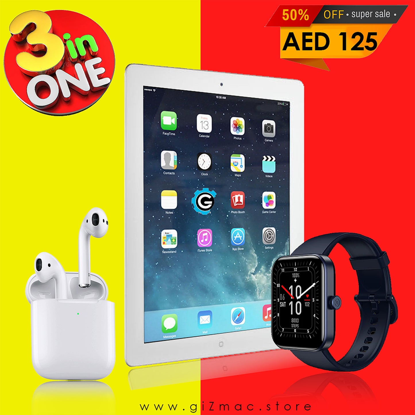 3in1 Offer Tablet + Smartwatch + Earpods